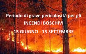 Dichiarazione dello stato di grave pericolosità per gli incendi anno 2020.